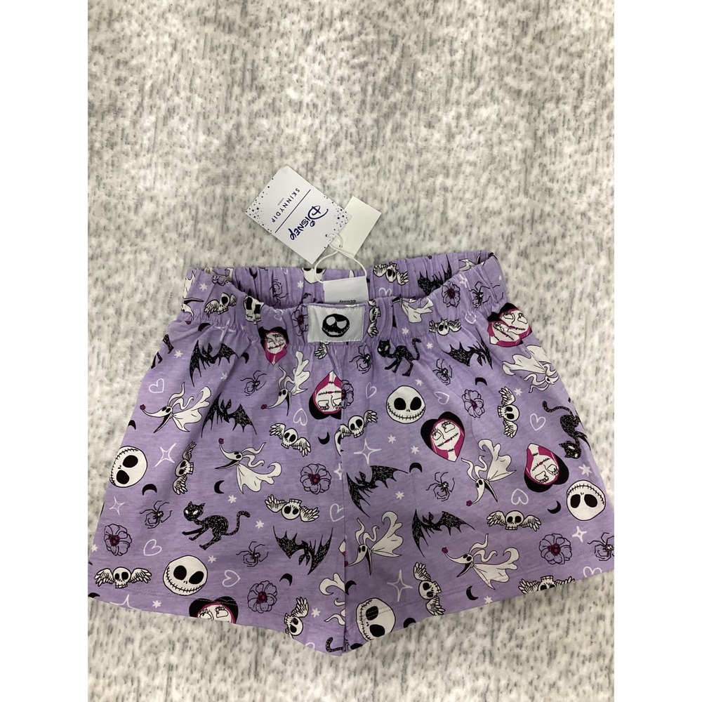 Disney Skinnydip Nightmare Before Christmas Purple Pajama Shorts XXS New